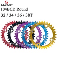 LUNJE Chainring Mountain Bike Chainwheel Chainring Disc 104bcd 32t 34t 36t 38t 40t