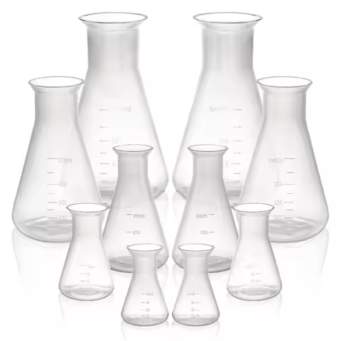 50/100/250/500/1000/2000ml Plastic Erlenmeyer Flask Narrow Neck Conical Triangle Flask Chemistry Lab