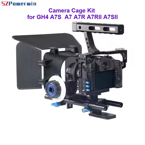 SZPowerwin Camera Cage Kit for GH4 A7S A7 A7R A7RII A7SII DSLR Camera Photo Studio Rig Slider Stabil