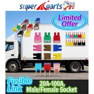 Fusible Link Standard 20A 30A, 40A, 50A,60A,70A, 80A, 100A,Male Socket FEMAL SOCKET