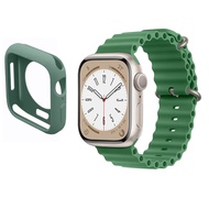 สำหรับ Apple สายนาฬิกา + เคส Ocean Sports Apple Watch Series Ultra 2 9 8 7 6 SE 5 4 3 2 1สายนาฬิกาข้อมืออัจฉริยะสำหรับ IWatch 41มม. 45มม. 40มม. 44มม. 42มม. 42มม. 38มม. 49มม. ฉันสายนาฬิกาและเคส