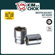 BESTIR Socket BST-83308 ( 8-28mm ) | 1/2" 6-Point Socket CRV Hand Socket | Mirror Finish