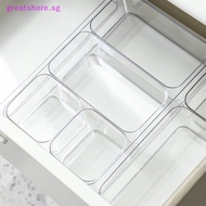 greatshore  Clear Drawer Organizer Transparent Drawer Divider Storage Box Bathroom Makeup Organizer Kitchen Tableware Organizer Boxes  SG