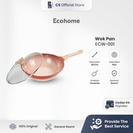 Ecohome Cookware | Wok Pan 30 cm | Ceramic Coating | Non-sticky | Ecohome Wok Pan 30 cm