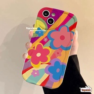 Tecno Spark Go 2024 2023 infinix Hot 40i 40 Pro 30i 30Play Smart 8 7 6 Plus 5  Note 30 12 G96 20i 12 11 10 9Play Gorgeous Colorful Flowers 3D Wave Edge Phone Case Soft Cover