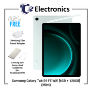 Samsung Galaxy Tab S9 FE 5G / Wifi 6GB + 128GB ** Samsung Free 25w Adapter &amp; Samsung 10000mAh Battery Pack** - T2 Electronics