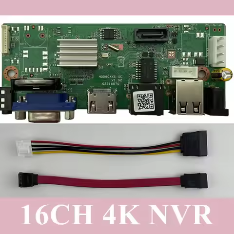 16CH*4K H265/H264 NVR Network Digital Video Recorder 1 SATA Cable Max 12TB Motion Detection ONVIF VM