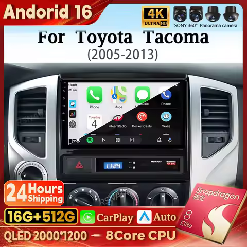 Qualcomm Android 16 Car Radio Multimedia Player For Toyota Tacoma 2 N200 Hilux 2005 - 2013 Wireless 