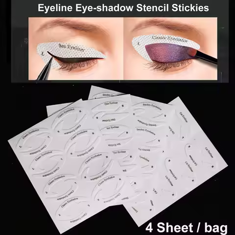 4 Sheets Makeup Template Sticker Eyebrow Stencil Tools Eyeliner Eye Shadow Stencil Sticker