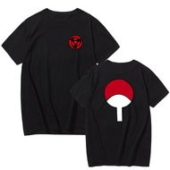 High-quality Anime T-shirt Uchiha Sasuke Family Crest T-shirt Men's Shirt Brand Casual Streetwear harajuku