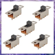 (Y W Z H)5 Pcs x  2 Position SPDT 1P2T Panel Mini Slide Switch Solder Lug SS12F15G3