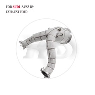 HMD Exhaust System High Flow Performance Downpipe for Audi S4 S5 B9 3.0T Catalytic Converter With OP