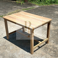 โต๊ะอาหาร โต๊ะไม้สัก โต๊ะประชุม สีใส ขนาด 80 x 120 cm. สูง 75 cm. (ราคาเฉพาะโต๊ะ) เฟอร์นิเจอร์ไม้สัก