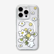 [Mill And Moi] Bouquet Bichon Magnetic Clear Phone Case
