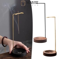 MAYIT Incense Burner, Stable Base Upside Down Incense Stand,  Wooden Round Incense Tray Home Ornamen