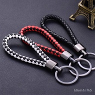 💗hot sale💗Multicolor Woven Leather Key Chain Couple Creative Key Ring Car Key Rental Apartment Key Chain Men and Women