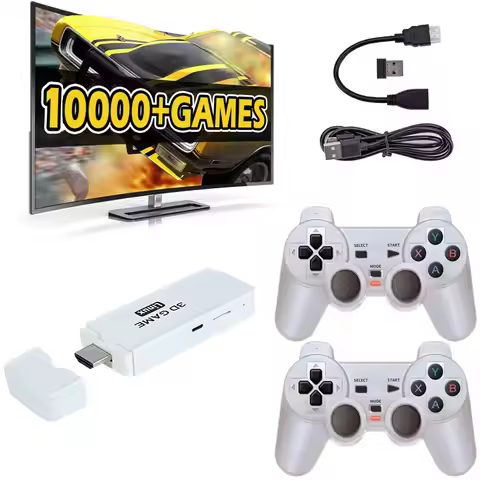 128G Handheld Game Player Y6 Game Stick 2.4G Wireless Gamepads 40 Emulators HD 4K TV 10000 Game Box 