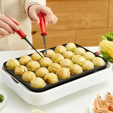 220V Chibi Maruko Baking Machine Household Electric Takoyaki Maker Octopus Balls Grill Pan Professio