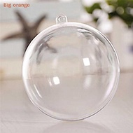 [Big orange] Transparent Open Plastic Christmas Decor Ball Bauble Ornament Gift Present Box