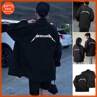 (Full Box) Mero Metalick Unisex Jacket with Turn-down Collar - Loose Form 2-Layer Thick Windbreaker 