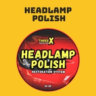 Three X Protection Headlamp Polish Vehicle Headlight Mica Cleaner 50 Grams