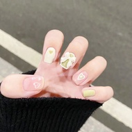 Short fake nails with bows, Pretty nails Z078, short square fake nails, Pretty nails