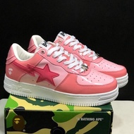 Bape Sta Ape-Man Head Low-Cut Fashion Trendy Sneakers Men Women Shoes Glossy Pink OPF7
