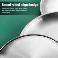 Pack of 5 Stainless Steel Plates 20 cm Stainless Steel Round Tableware Sturdy Stainless Steel Plates