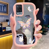Casing For OPPO A54 Case Cesing Fairy Butterfly Pattern Silicone Wavy edge Mirror Casing Casing Soft