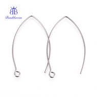 200pcs Tarnish Resistant 304 Stainless Steel Earring Hooks with Horizontal Loop Stainless Steel colo