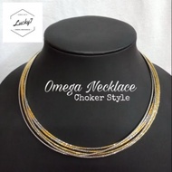 10k Gold Choker Omega Chain Necklace