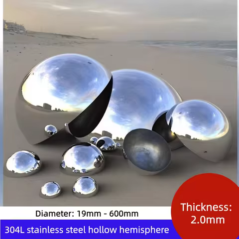 D19mm-650mm SUS304 2.0mm Stainless Steel Mirror Hollow Decorative Spherical Steel Pipe Head mirror h