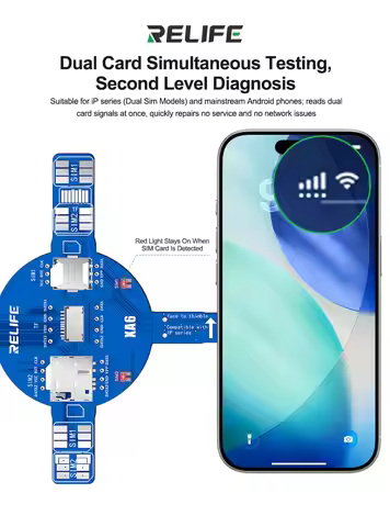 RELIFE XA6 SIM Card Signal Detector Dual SIM Synchronous Test Board NM TF Card Fault Diagnosis Tool 