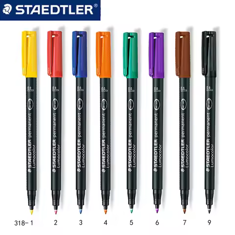 3pcs STAEDTLER 318 F Colored Art Marker Pen Oil Ink Marker Stationery Office School Supplies Quick-d