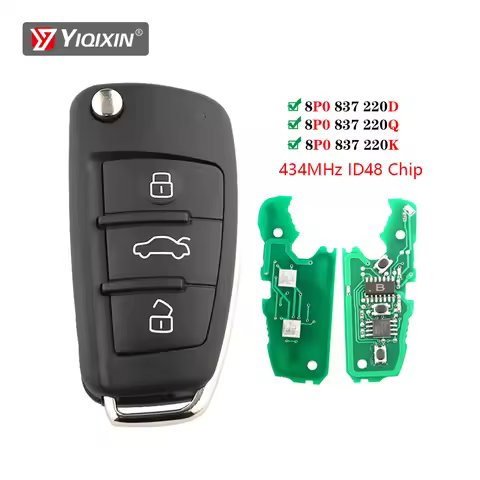 433Mhz ID48 Chip Remote Car Key For Audi Q7 B7 Q3 A3 TT A2 A8 A6 A6L A4 S5 C5 C6 B6 A4L A5 Q5 S LINE