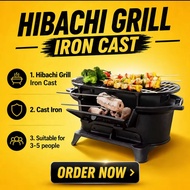 Cast iron hibachi grill charchoal grilled indoor Cast iron 54 X 29 CM ultra black sizeBIG