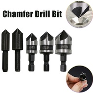 2/3pcs 12/16/19mm 5/7 Flute 90 Degrees Chamfer Drill Bit Set  Wood Working Carbon Steel Drill Bit Cu