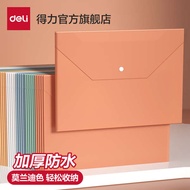 expanding file folder file buku sekolah Beg fail Deli A4 Morandi warna plastik lutsinar tebal berkap