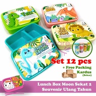 [DOZEN] BIGGY Moon Lunch Box 2-Section Lunch Box Dinosaur Kids Lunch Box/ - 600ml Birthday Souvenir