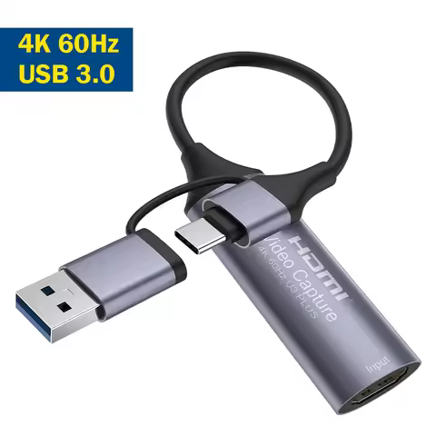 Full 4K 60Hz Output HDMI Video Capture Card USB 3.0 Capture Device HDMI to USB Type-C Recorder for L
