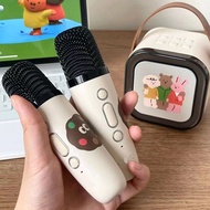 K12 Mini Outdoor Karaoke Bluetooth Speaker Portable Microphone Audio With double wheat Microphone Home Karaoke Speaker