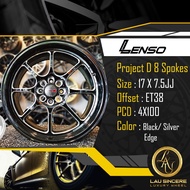 Lenso Project D 8 Spokes 17 X 7.5JJ 4X100 Black/ Silver Edge