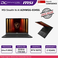 MSI Stealth 16 AI A2HWGG-034SG Gaming Laptop (Intel Core Ultra 9 285H/16in QHD+/RTX 5070/32GB/1TB SS