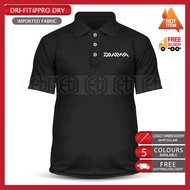 Dry Fit Daiwa Microfiber Polo T Shirt Pancing Fishing Ikan Casual Baju Unisex T-Shirt Shirts Pakaian Sulam
