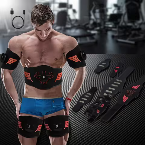 EMS Abdominal Trainer EMS Muscle Stimulator Abdominal Trainer Abs Toner Arm Belly Leg Exercise Worko