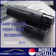 IROAD X11 1440P QHD Sony Sensor Dual Channel Quad-HD Car Recording Dash Camera (KAM AUTO MART PTE LT