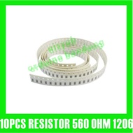 10pcs 560 ohm resistor 1206 smd chip 560R ohm tolerance 1% 1/ 4watt