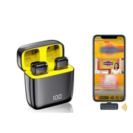Mic bluetooth live streaming / Microphone Nirkabel  Dual Wireless Mic Bluetooth Portable Mic Clip On