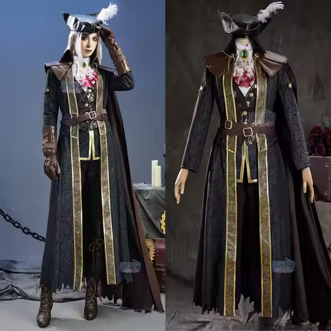 Game Bloodborne Cosplay Lady Maria hunter Astral Clocktower Costume Women Coat Cloak Hat Gloves Suit