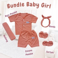 KATUN Rwz - Bundle Set Newborn 6In1 Clothes Pants Swaddle Headband Sartaki Newborn Baby Girl Cotton